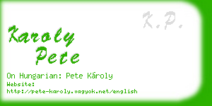 karoly pete business card